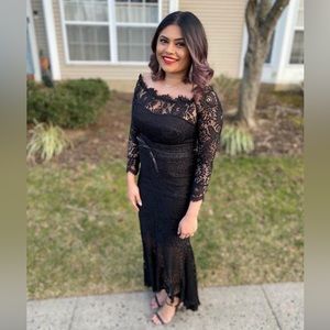 Lace Long Sleeve Off Shoulder Mermaid Dress